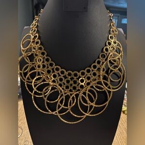 Gold Circle Statement Necklace